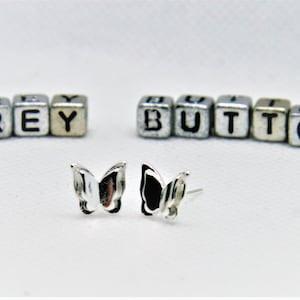 Butterfly Earrings Silver Butterfly Studs Unisex