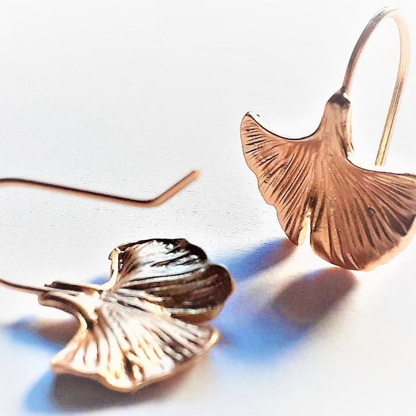 Gingko Leaf Earring Gold Gingko Biloba Drop Earring Gingko Biloba Jewelry Ladies Gingko Leaf Earring Gift for Her Botanical Leaf Earrings