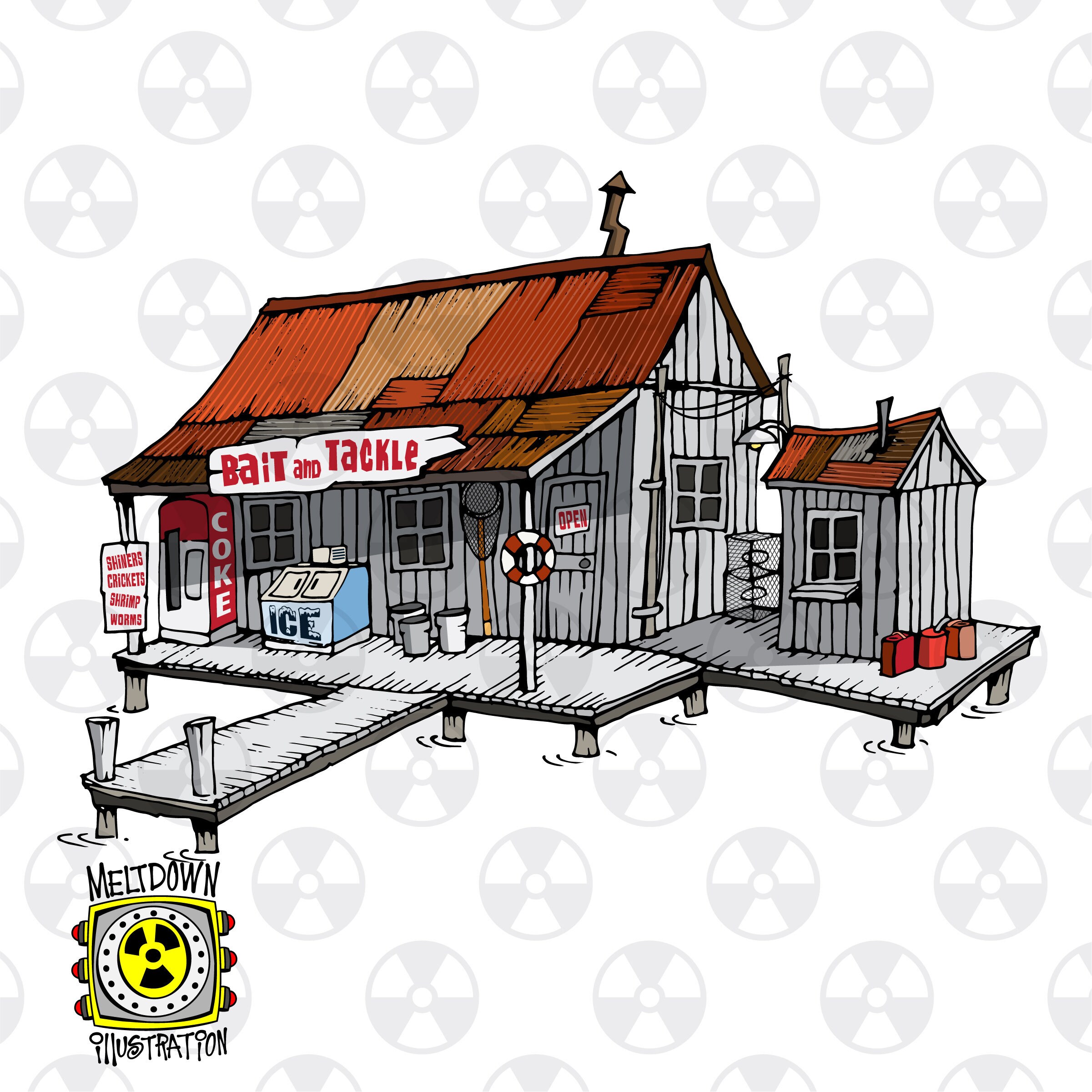 Louisiana Vector Clipart Bayou Bait and Tackle Shop Swamp Etsy UK
