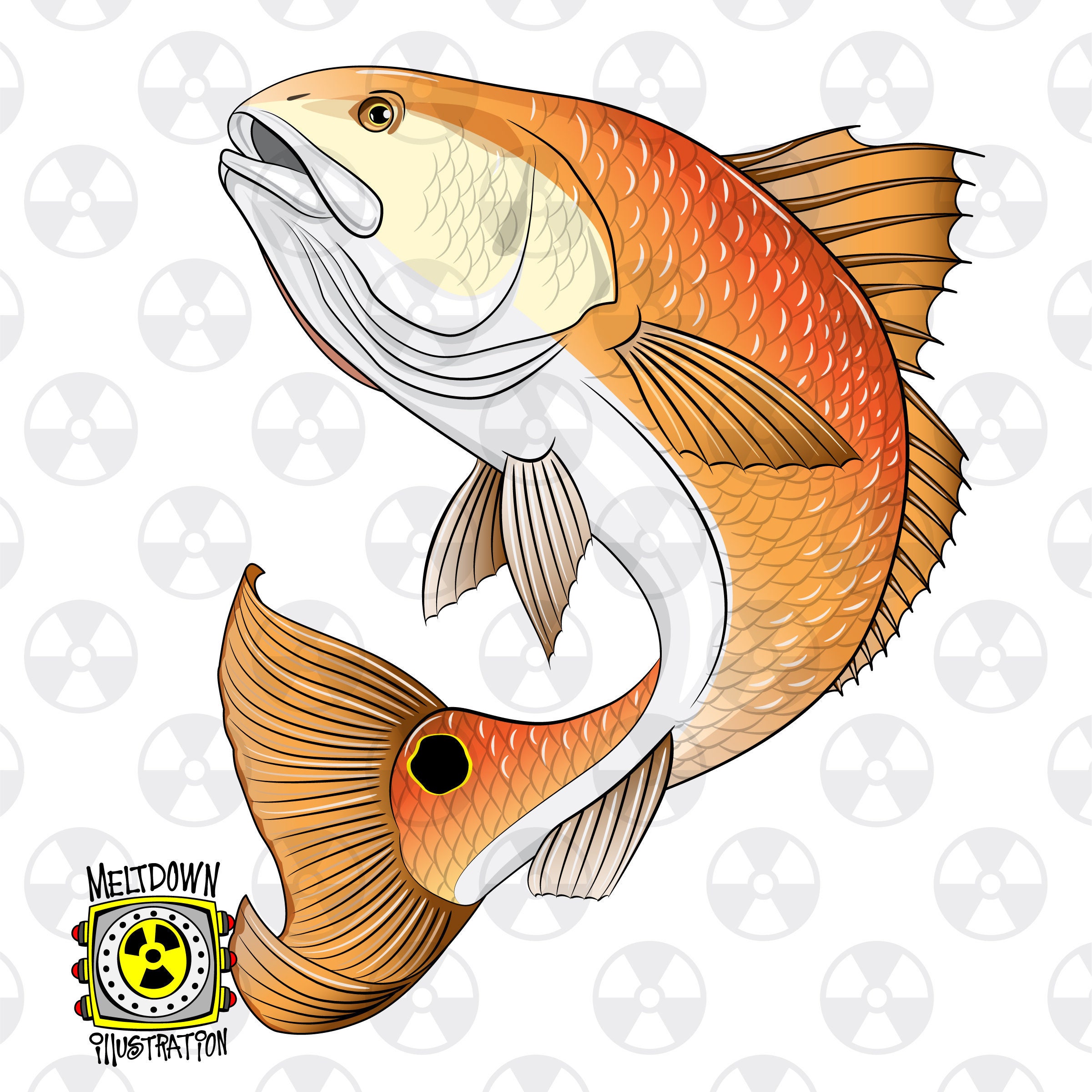 Louisiana Wildlife Vector Clipart Red Fish Drum Instant - Etsy Polska