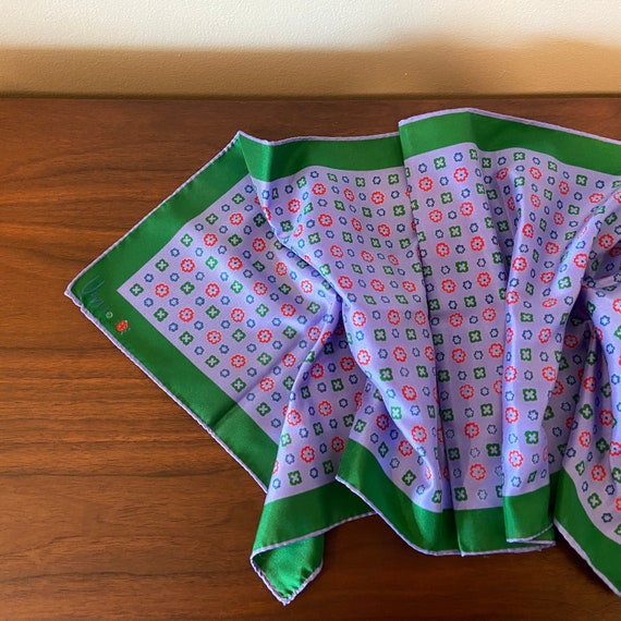 Vintage Vera Neumann Violet & Green Tiny Flowers … - image 1