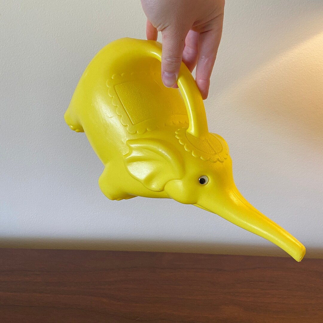 Vintage Yellow Googly Eyed Elephant Watering Can Etsy