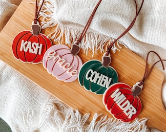 Personalized 3D Acrylic Pumpkin Boo Basket Tag - Halloween Name Tag