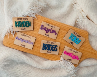 Personalized Magnet, Look What I Made, Kid's Art Display, Fridge Magnet