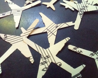 200+ Paper Planes Confetti from Maps & Sheet Music