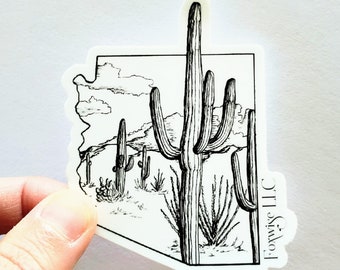 Arizona Desert Sticker | 3" Vinyl Sticker | Desert Landscape | Saguaro Cactus