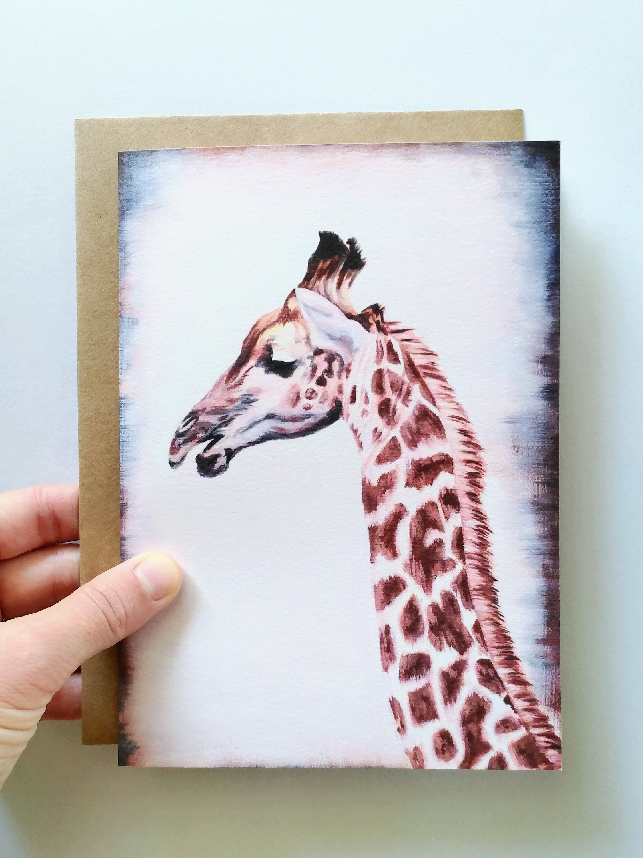 Blank inside Giraffe Greetings Card Foiled