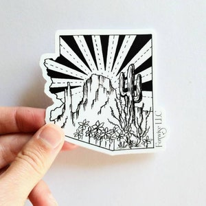 Arizona Sticker | 3" Vinyl Sticker | Desert Landscape | Superstition Mountains