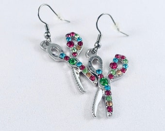 Scissor earrings, jewels, dangle style