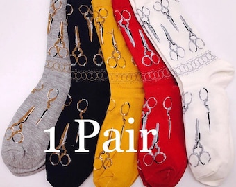 Stylish scissor socks- Red pairs remaining