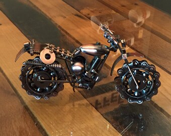 Super popular! Dirtbike motorcycle model, antique finish, solid steel