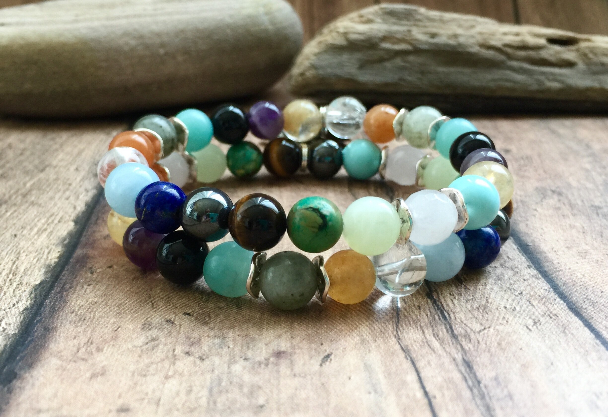 Positive Energy Stacking Bracelet Yoga Bracelet Set Wrap Etsy