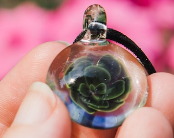 Glass Rose Pendant Necklace for Women - Hippie Pendant Necklace Women - Glass Heady Pendant - Hippie Jewelry