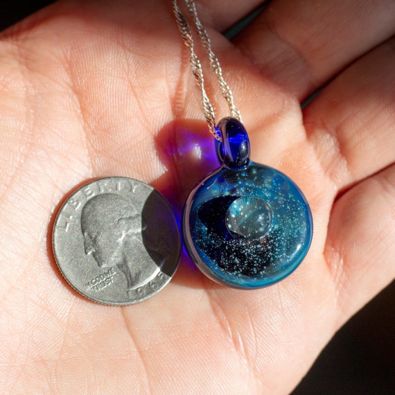 Galaxy pendant necklace glass outlet