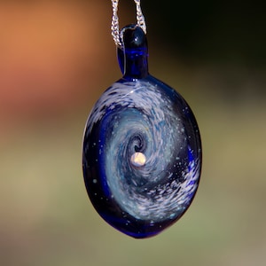 Galaxy Glass Pendant - Glass Hippie Necklace - Blown Glass Necklace - Heady Glass Pendant - Trippy Glass Pendant - Astronomy Necklace
