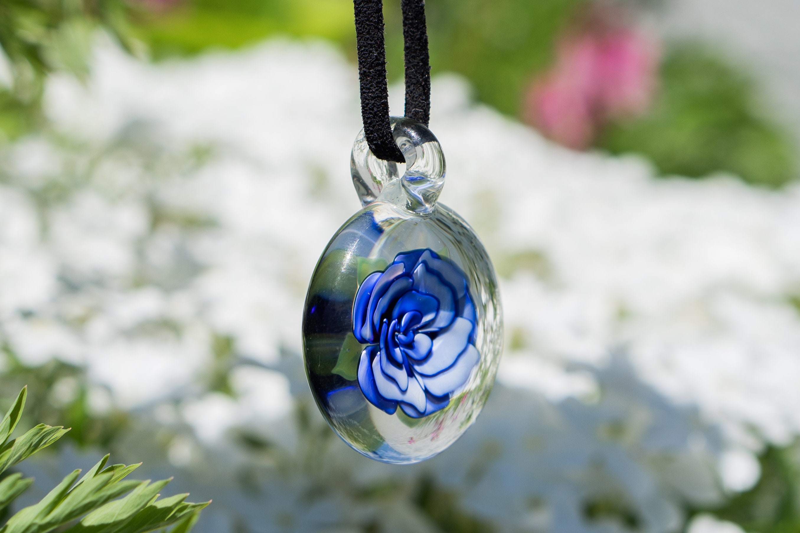 Blown Glass Pendant Necklace for Women for Men Blown Glass Etsy