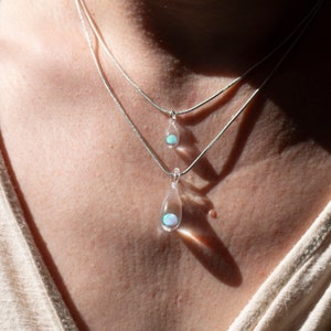 Layered Necklace Set - Opal Necklace Jewelry - Glass Teardrop Necklace - Multi Strand Necklace - Double Layer Necklace