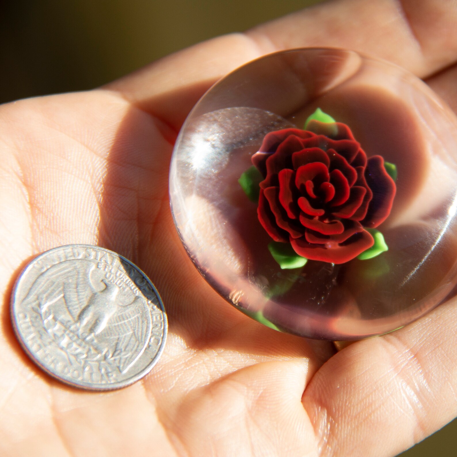 Artisan Glass Rose Paperweight Blown Glass Red Paperweight Etsy Israel