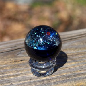 Lampwork Space Marble - Glass Boro Marble - Blown Glass Planet  - Blown Glass Marble Moon - Trippy Sculpture