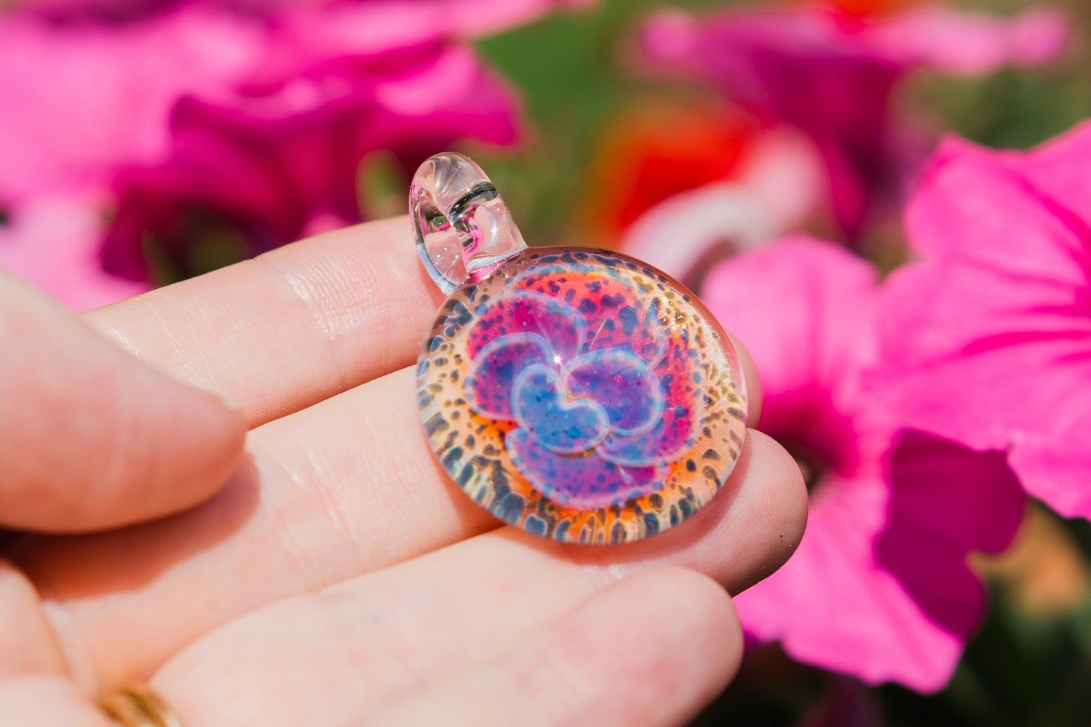 Blown Glass Pendant Necklace for Women Men Blown Glass Etsy