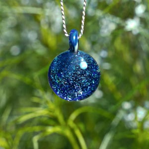 Blown Glass Galaxy Pendant Necklace - Trippy Jewelry - Opal Universe Necklace - Hippie Pendant Necklace - Glass Necklace Men