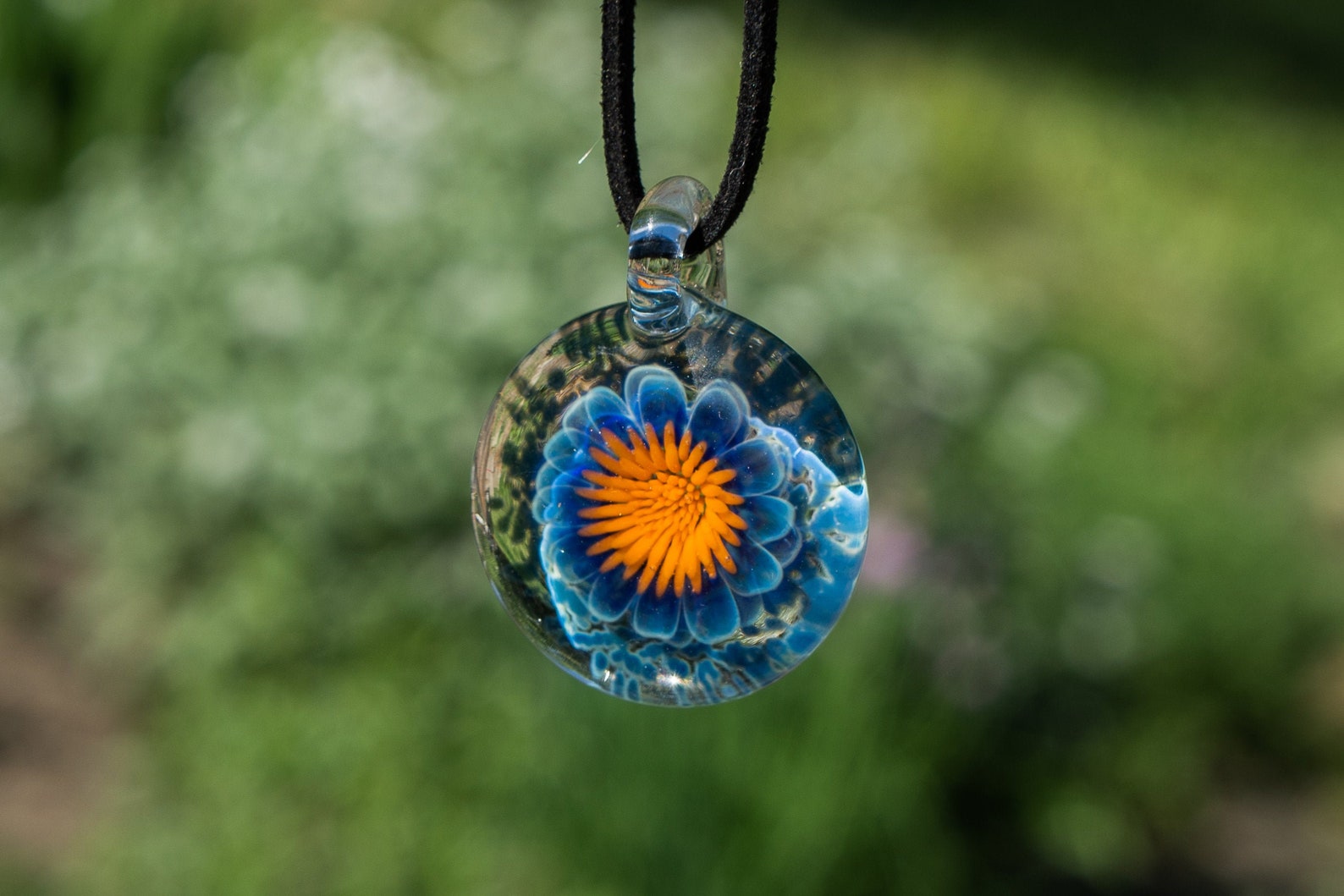 Blown Glass Pendant Necklace for Women for Men Christmas Etsy