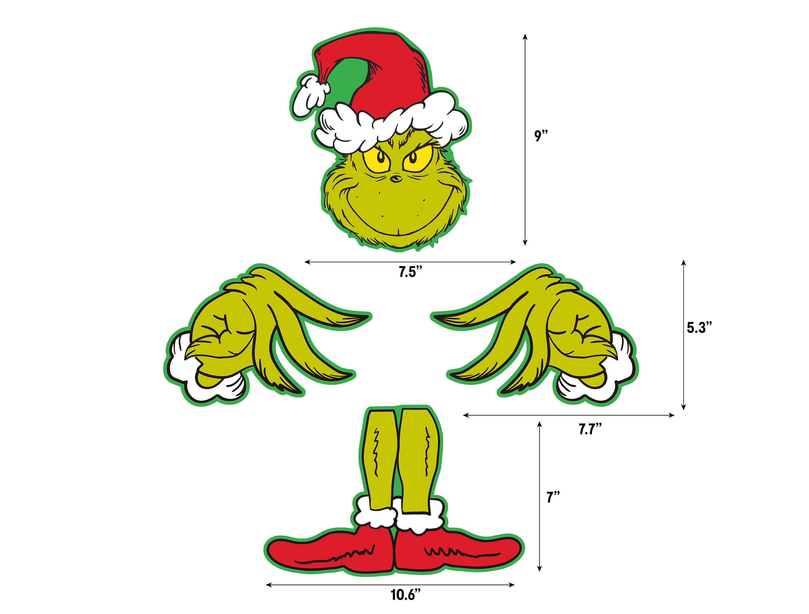 Grinch Christmas Decorations,Large Grinch Tree Topper, Funny Grinch De —  CHIMIYA