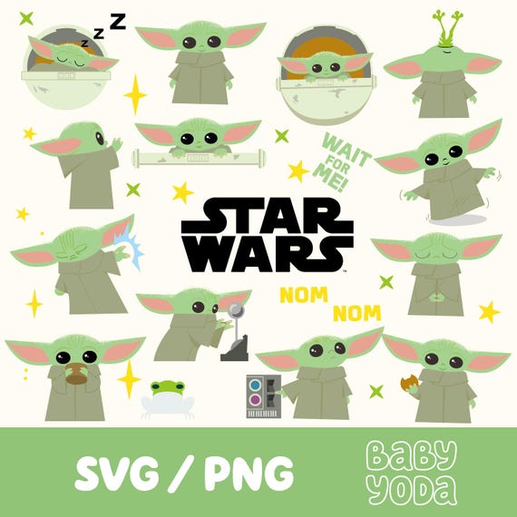 Grogu Sticker Clipart | Baby Yoda SVG, PNG (Digital Download)