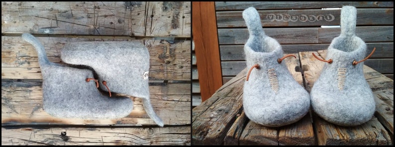 natural wool natural ruber latex soles made to order felted kids slippers