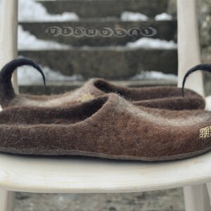 Wool felted slippers Natural Wool  100%  Handmade ECO eco-friendly soles natural latex