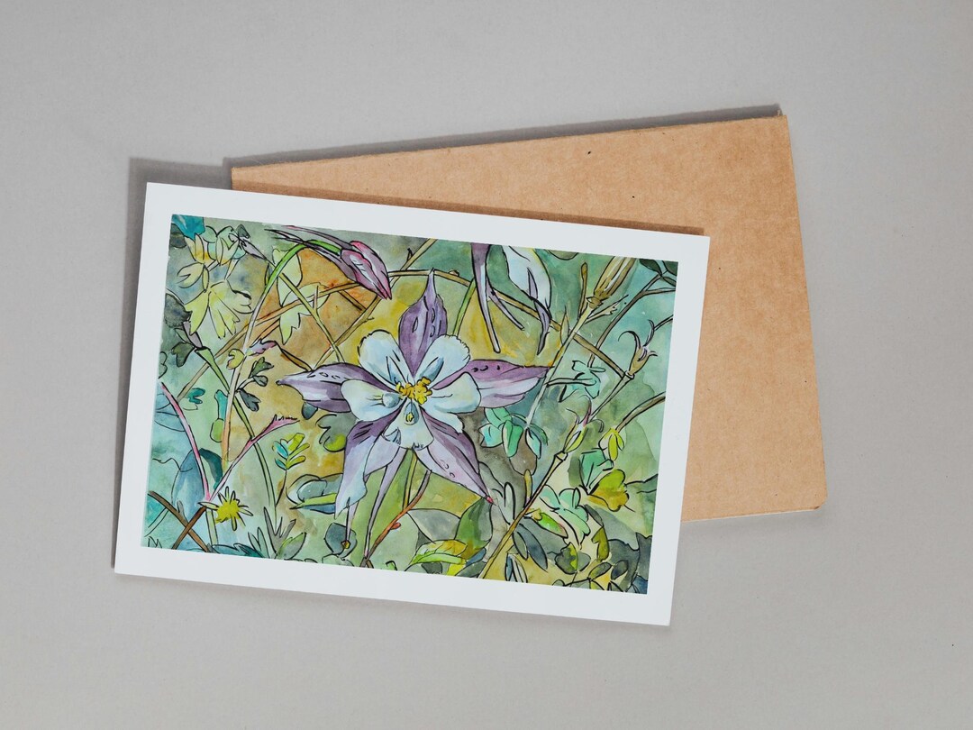 Set 3 Pack Watercolor Mountain Flower All Occasion Blank Cards With ...