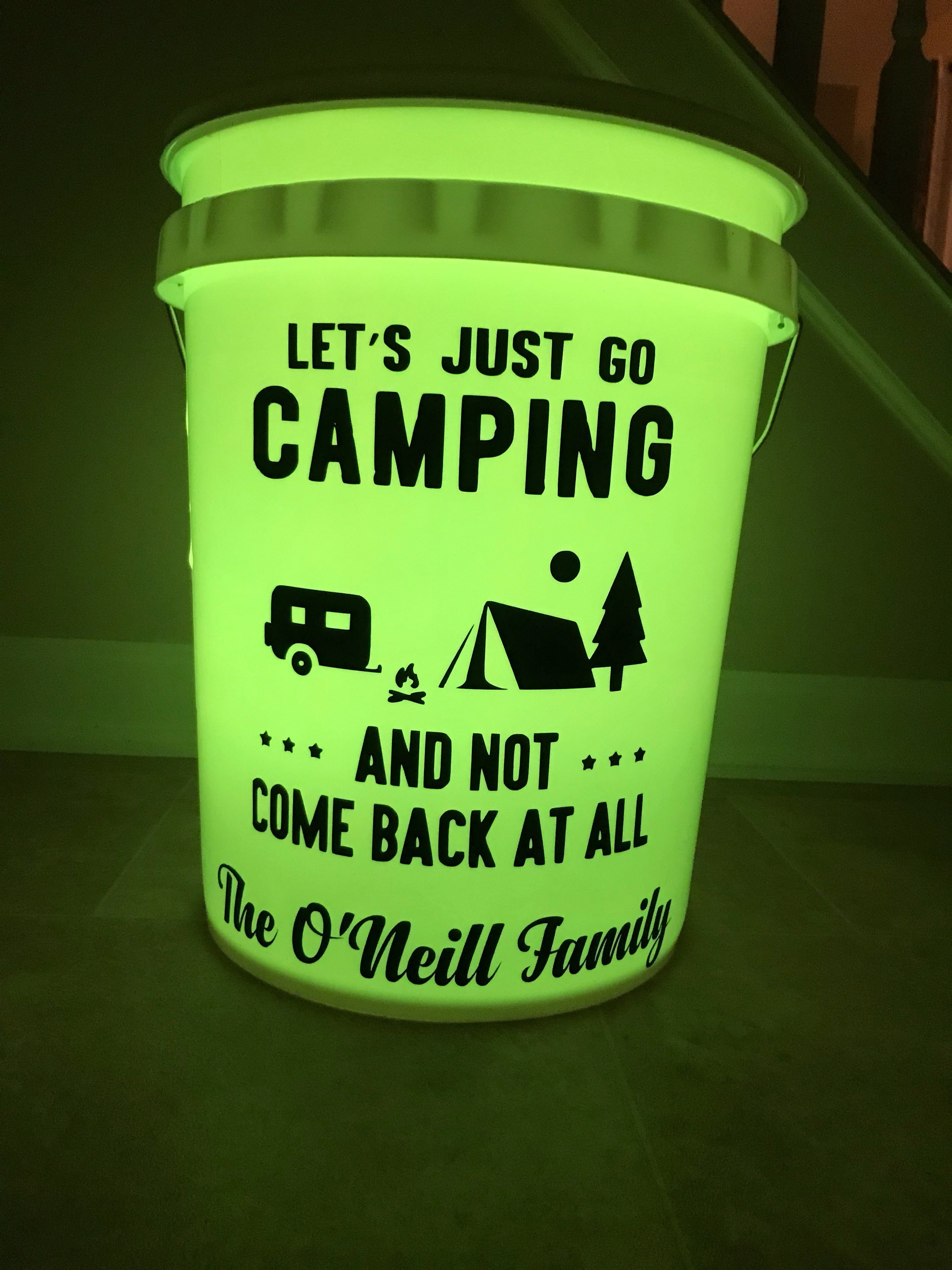 LED Outdoor Personalized Bucket Camping Light Bucket Etsy