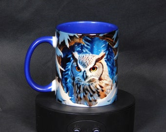 Ceramic mug with optical 3D motif