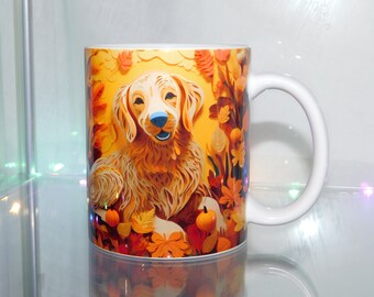 Keramikbecher Lena mit  Motiv Golden Retriever