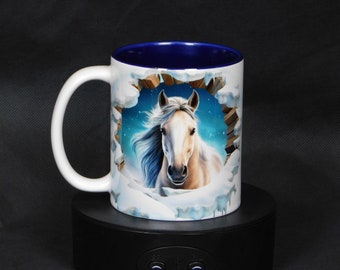 Ceramic mug with optical 3D motif