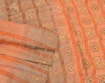 SPEDIZIONE GRATUITA Lotto Vintage Di 5 Sari Riciclati Usati In Feltro Trapuntato Sari In Pura Seta Con Tessuto Difettoso Artigianato Sari Sartoria Cucito Morbido - Italia - Foto 2