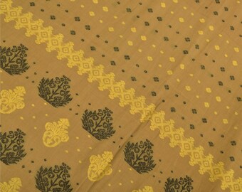 Sari vintage 100% algodón puro, sari marrón Tant tejido a mano bengalí, tela artesanal de 5 yardas, tela boho para confección de vestidos, suministros KreatvKraft