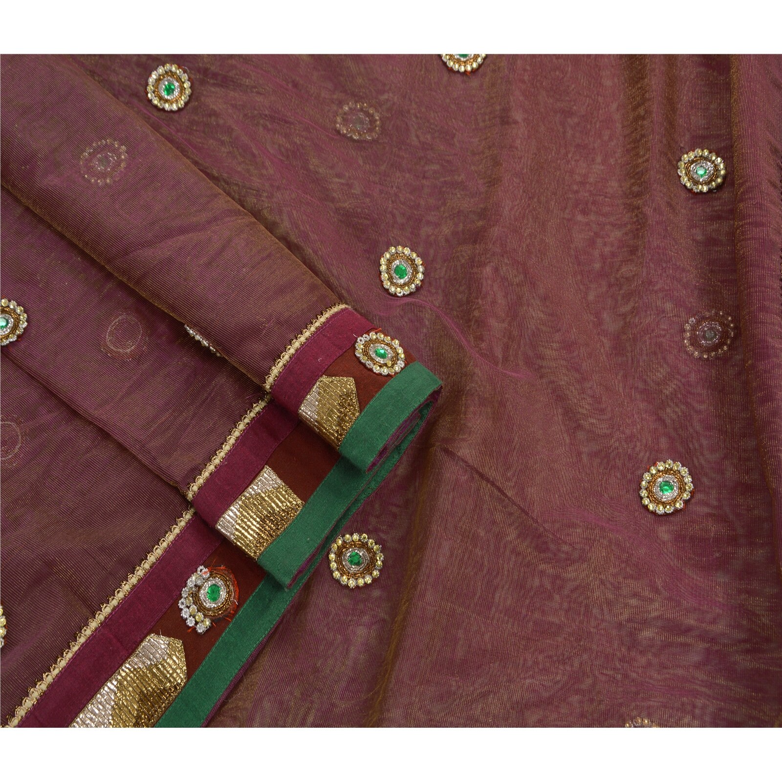 Vintage Sari Net Mesh Sarees Hand Beaded Craft Fabric Premium Etsy