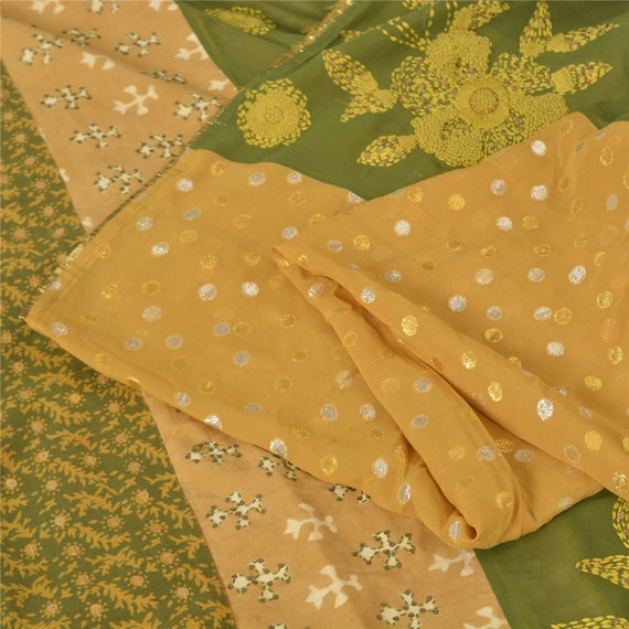 100% Pure Soie Sari Vintage Inde Imprimé Surcyclé Tissu Saree PSS15557