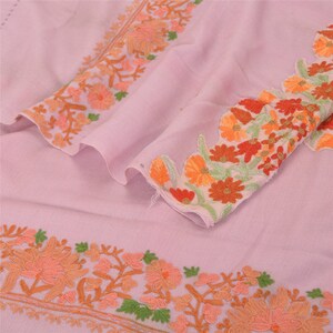 KreatvKraft Hand Embroidered Purple Pure Woolen Aari Work Shawl Scarf mikasa scarf upholstery fabric