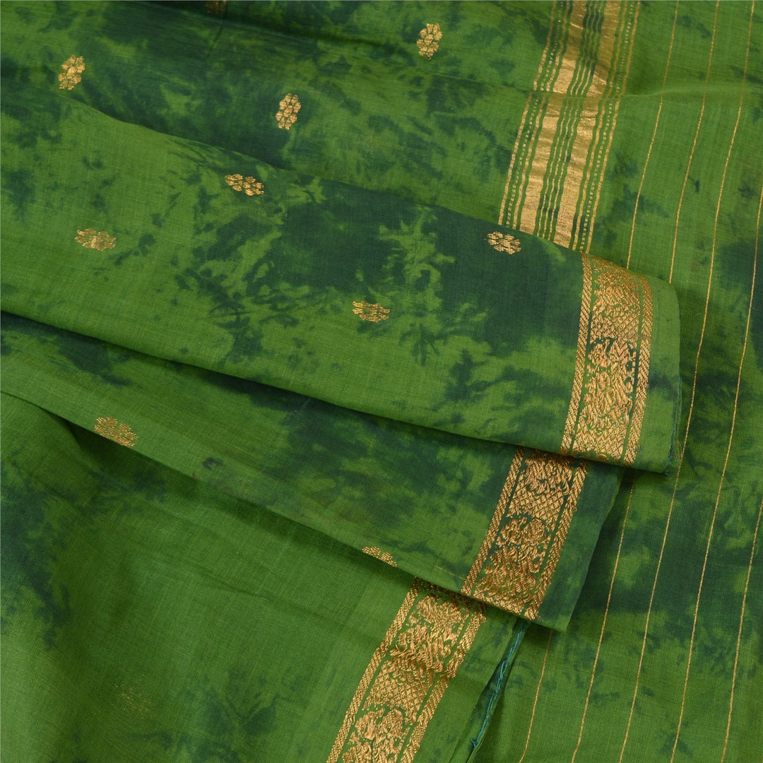 Indian Vintage Sari Heavy Orange Pure Organza Silk Woven Brocade Banarasi Sarees Zari 5Yd Ethnic Fabric Dress Making Wedding Sarees