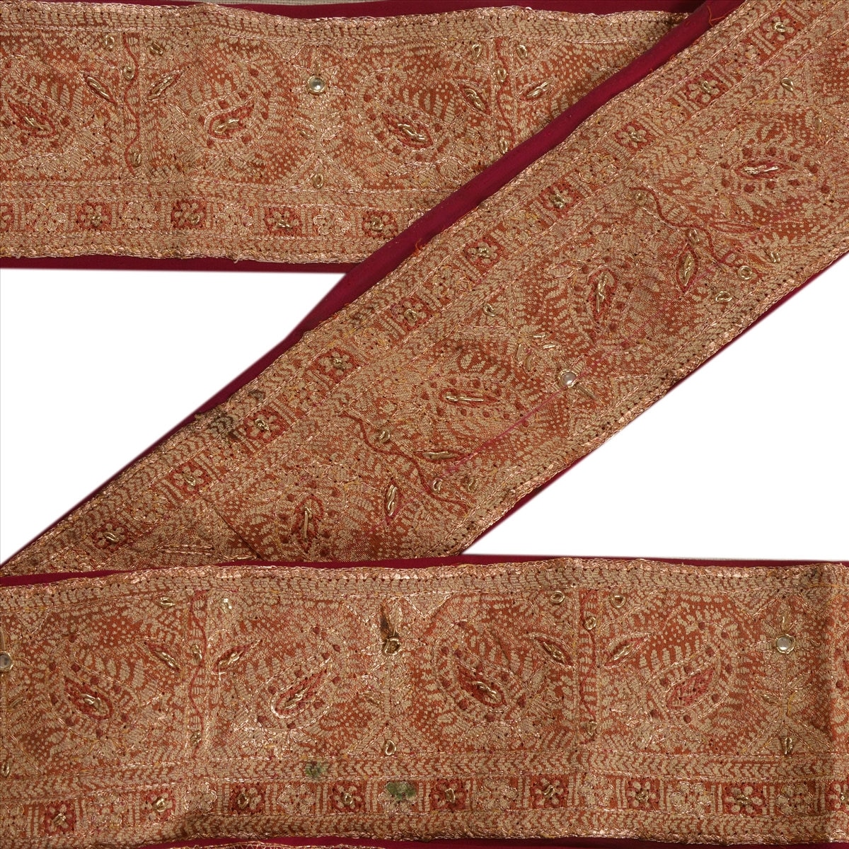 KreatvKraft ヴィンテージアートシルクサリーボーダー：ハンドビーズの