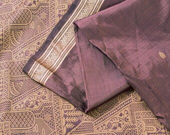 Vintage Saree 100% Pure Silk Mauve Indian Saree Woven Cultural 5yd Craft Fabric Boho Quilting Material For DIY Projects KreatvKraft