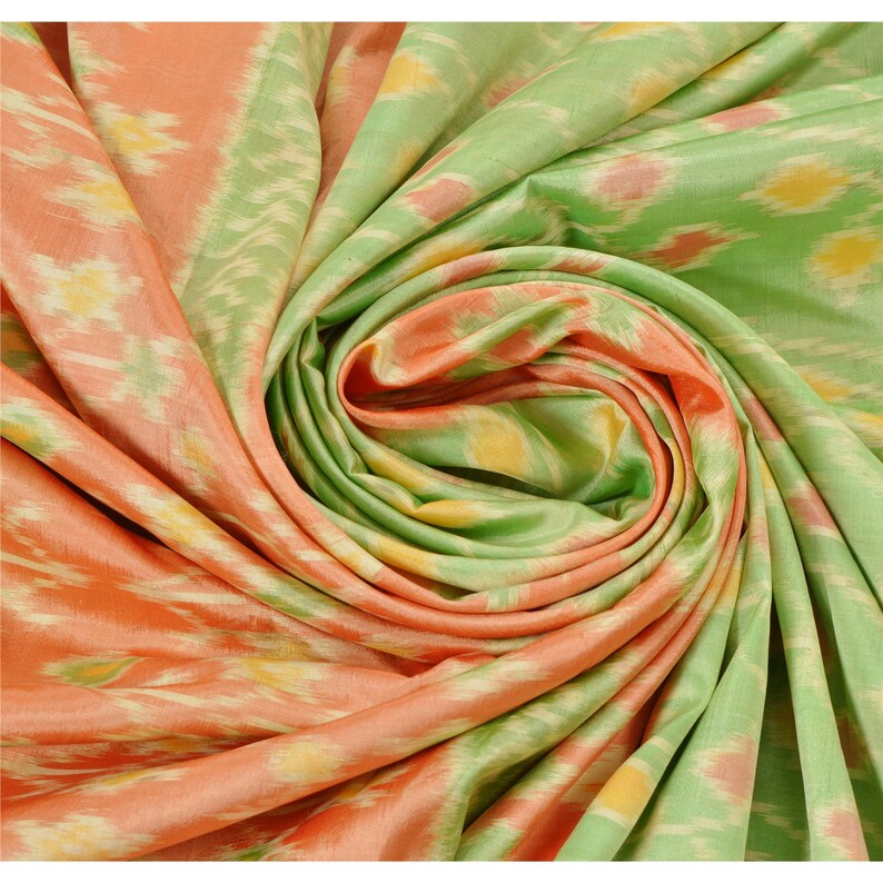 KK Vintage Green Saree 100/% Pure Silk Woven Patola Ikat Sari Craft Fabric 5 Yard