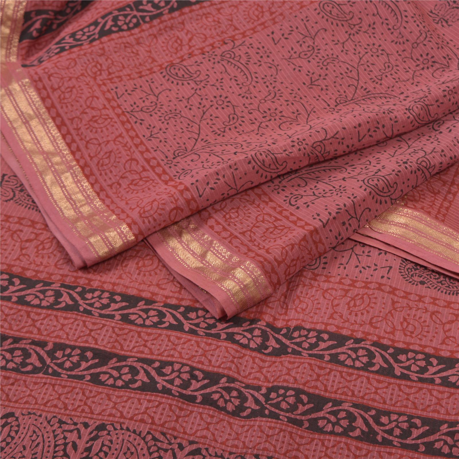 Sari Vintage Indien 100% Soie Rouge - 3,7 Mètres - Tissu Artisanal - Namaste Vintage
