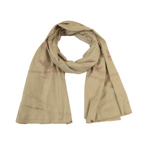 KreatvKraft Vintage Long Woolen Brown Shawl Hand Embroidered Suzani Scarf Stole mikasa scarf