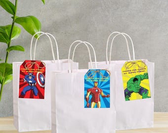 Tag di ringraziamento modificabile AVENGERS - download immediato