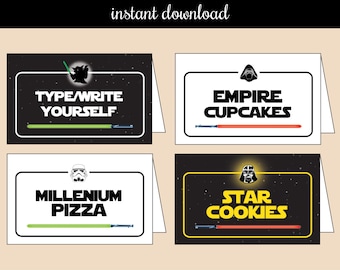 Star Wars EDITABLE Food Tent - instant download