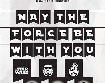 Banner di Star Wars stampabile TUTTE LE LETTERE GRANDI (3 Design) - download immediato