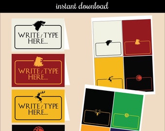 Tenda alimentare EDITABLE di Game of Thrones - download immediato